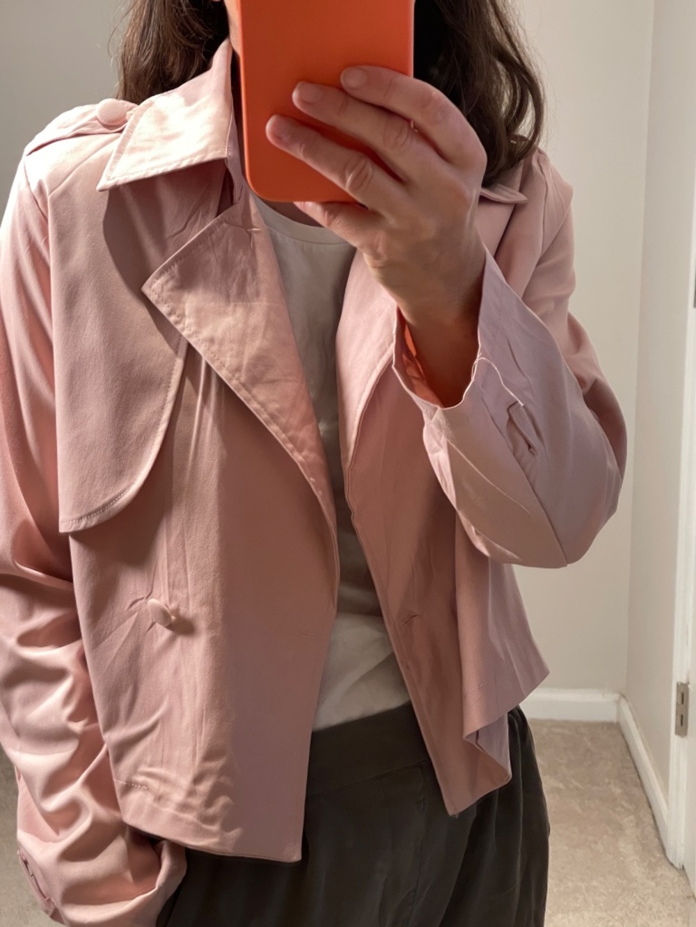Believe rose cotton poplin cropped blazer women M/ L